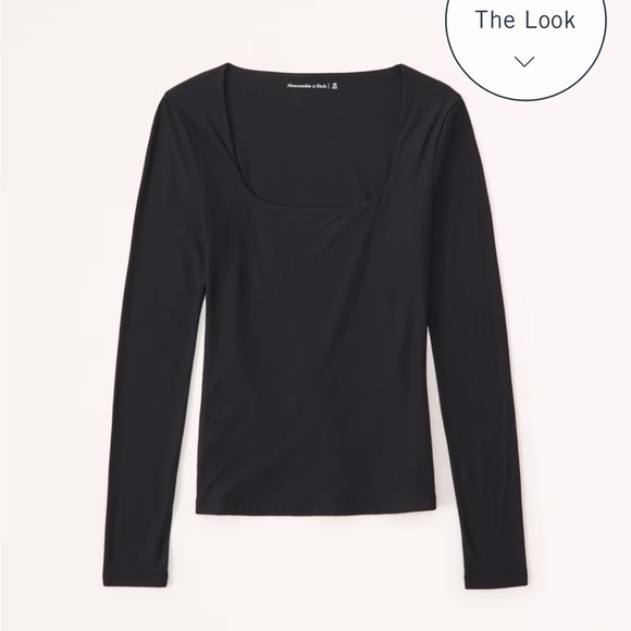 Abercrombie & Fitch | Black Squareneck Top - Picture 2 of 4